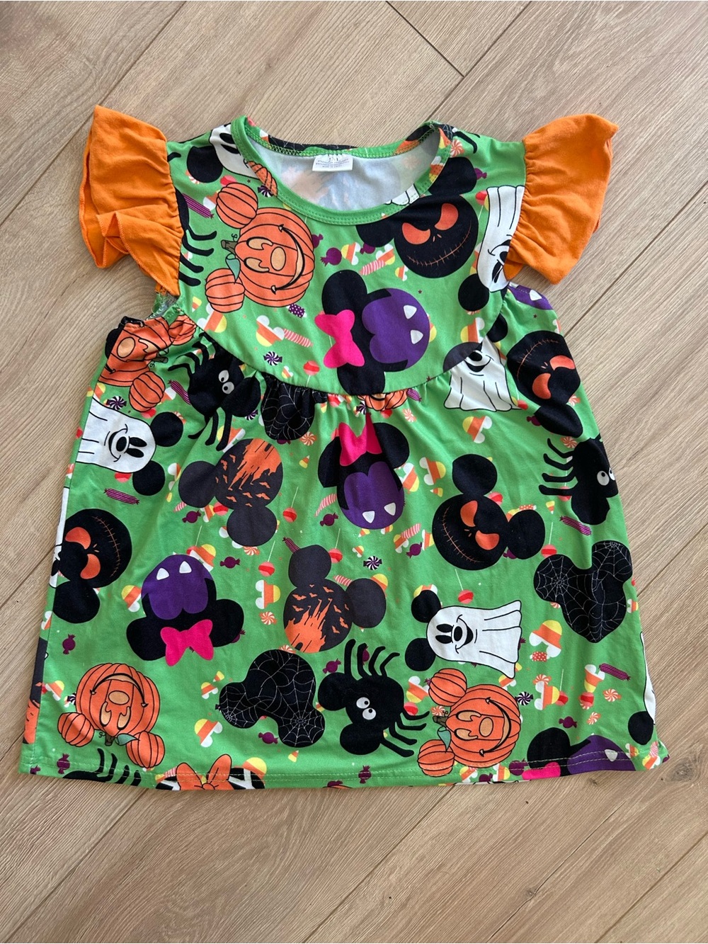 2T/3T Kids Halloween Mickey-Themed Pumpkin & Ghost Costume Dress